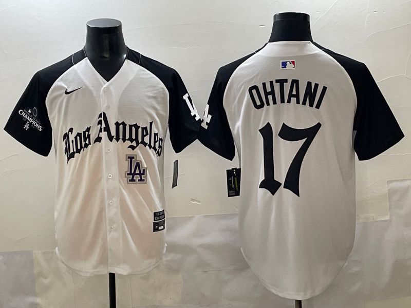 Men 2025 Los Angeles Dodgers #17 Ohtani White black Five generations Joint Name Nike MLB Jersey style 5264->los angeles dodgers->MLB Jersey